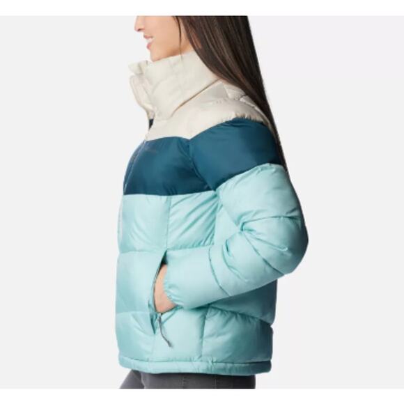 Columbia Women's Size XS Puffect Jacket Warm Winter Blue Cream - Picture 7 of 8
